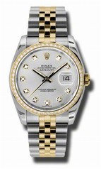 Rolex Datejust Silver Dial Automatic Stainless Steel and 18kt Yellow Gold Ladies Watch 116243SDJ