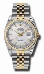 Rolex Datejust Silver Dial Automatic Stainless Steel and 18kt Yellow Gold Ladies Watch 116243SSJ