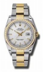 Rolex Datejust Silver Dial Automatic Stainless Steel and 18kt Yellow Gold Ladies Watch 116243SSO