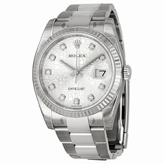 Rolex Datejust Silver Dial Automatic White Gold Bezel Steel Ladies Watch 116234SJDO