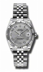 Rolex Datejust Silver Dial Automatic White Gold Bezel Steel Ladies Watch 178274SCAJ