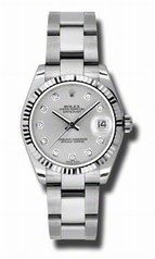 Rolex Datejust Silver Dial Automatic White Gold Bezel Steel Ladies Watch 178274SDO