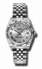 Rolex Datejust Silver Dial Automatic White Gold Bezel Steel Ladies Watch 178274SRJ