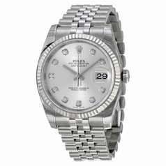 Rolex Datejust Silver Diamond Jubilee Bracelet Fluted Bezel Men's Watch 116234SDJ