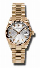 Rolex Datejust Silver Jubilee Automatic 18kt Pink Gold President Ladies Watch 178275SJDP