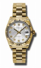 Rolex Datejust Silver Jubilee Automatic 18kt Yellow Gold Ladies Watch 178278SJDP