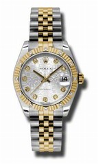 Rolex Datejust Silver Jubilee Automatic Stainless Steel and 18kt Yellow Gold Ladies Watch 178313SJDJ
