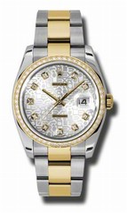Rolex Datejust Silver Jubilee Dial Automatic Stainless Steel and 18kt Yellow Gold Ladies Watch 116243SJDO