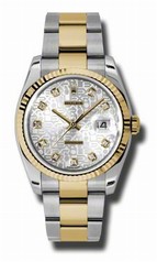 Rolex Datejust Silver Jubilee Dial Automatic Stainless Steel and 18kt Yellow Gold Men's Watch 116233SJDO
