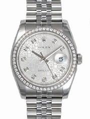 Rolex Datejust Silver Jubilee Diamond Dial and Bezel Jubilee Bracelet Men's Watch 116244SJDJ