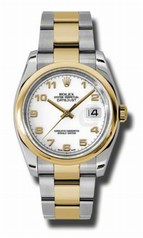 Rolex Datejust White Dial Automatic Stainless Steel and 18K Yellow Gold Men's Watch 116203WAO