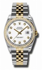Rolex Datejust White Dial Automatic Stainless Steel and 18kt Yellow Gold Ladies Watch 116243WDJ