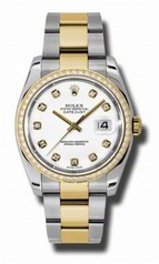Rolex Datejust White Dial Automatic Stainless Steel and 18kt Yellow Gold Ladies Watch 116243WDO