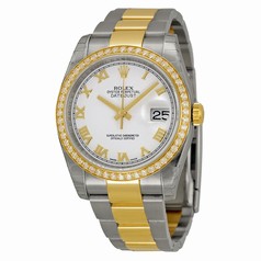 Rolex Datejust White Dial Automatic Stainless Steel and 18kt Yellow Gold Ladies Watch 116243WRO