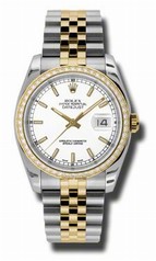 Rolex Datejust White Dial Automatic Stainless Steel and 18kt Yellow Gold Ladies Watch 116243WSJ
