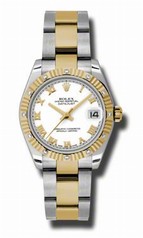 Rolex Datejust White Dial Automatic Stainless Steel and 18kt Yellow Gold Ladies Watch 178313WRO