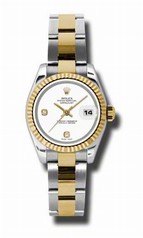 Rolex Datejust White Dial Automatic Stainless Steel and 18kt Yellow Gold Ladies Watch 179173WADO