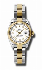 Rolex Datejust White Dial Automatic Stainless Steel and 18kt Yellow Gold Ladies Watch 179173WDO