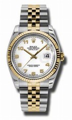 Rolex Datejust White Dial Automatic Stainless Steel and 18kt Yellow Gold Men's Watch 116233WAJ