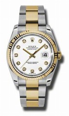 Rolex Datejust White Dial Automatic Stainless Steel and 18kt Yellow Gold Men's Watch 116233WDO