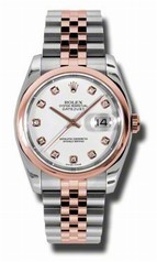 Rolex Datejust White Dial Automatic Stainless Steel with 18kt Pink Gold Men's Watch 116201WDJ