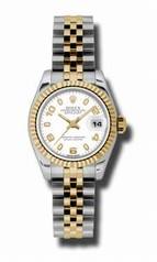 Rolex Datejust White Dial Steel and Yellow Gold Ladies Watch 179173WASJ