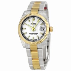 Rolex Datejust White Index Dial Oyster Bracelet Two Tone Unisex Watch 178273WSO