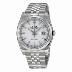 Rolex Datejust White Index Dial Stainless Steel Jubilee Bracelet Men's Watch 116200WSJ