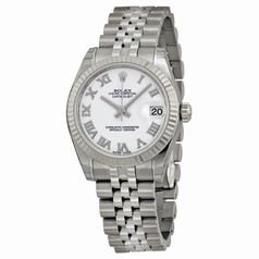 Rolex Datejust White Roman Dial Jubilee Bracelet 18k White Gold Fluted Bezel Unisex Watch 178274WRJ