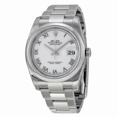 Rolex Datejust White Roman Dial Oyster Bracelet Men's Watch 116200WRO