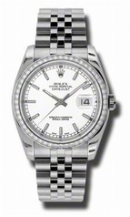 Rolex Datejust White Stick Dial 18k White Gold Diamond Bezel Jubilee Bracelet Men's Watch 116244WSJ