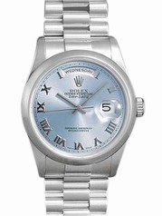 Rolex Day Date Blue Roman Dial President Bracelet Men's Watch 118206BLR