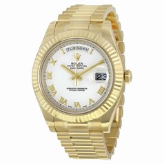 Rolex Day-Date II White Dial Automatic Yellow Gold President Men's Watch 218238