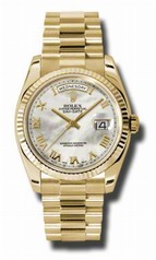 Rolex Day Date Mother of Pearl Roman Dial President Bracelet 18k Yellow Gold Men's Watch 118238MRP