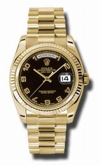 Rolex Day-date Black Automatic 18kt Yellow Gold Men's Watch 118238BKAP