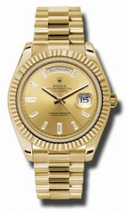 Rolex Day-Date Black Champagne Diamond Dial 18K Yellow Gold Automatic Men's Watch 228238CDP