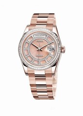 Rolex Day-Date Carousel of Pink Mother of Pearl Dial 18ct Everose gold Automatic Unisex Watch 118395BR