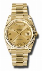 Rolex Day-date Champagne Automatic 18kt Yellow Gold Men's Watch 118238CAP