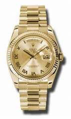 Rolex Day-date Champagne Automatic 18kt Yellow Gold Men's Watch 118238CRP