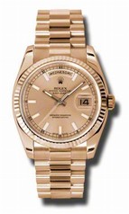Rolex Day-Date Champagne Dial Automatic 18kt Rose Gold President Ladies Watch 118235CSP