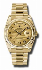 Rolex Day-date Champagne Wave Automatic 18kt Yellow Gold Men's Watch 118238CWVAP