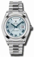 Rolex Day-Date II Blue Dial Platinum Case Automatic Men's Watch 218206IBLRP