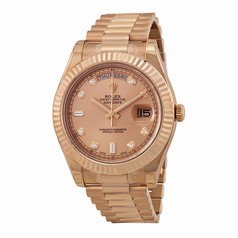 Rolex Day-Date II Champagne Dial Automatic 18K Rose Gold President Men's Watch 218235CDP