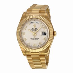 Rolex Day-Date II Ivory Concentric Circle Automatic 18kt Yellow Gold Men's Watch 218238ICAP