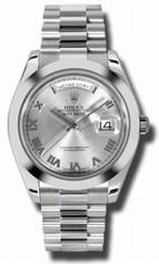 Rolex Day-Date II Rhodium Dial Automatic Platinum Men's Watch 218206RRP