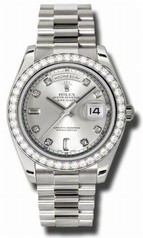 Rolex Day-Date II Silver Dial Automatic 18kt White Gold Men's Watch 218349SDP