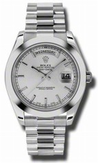 Rolex Day-Date II Silver Dial Automatic Platinum Men's Watch 218206SSP
