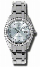 Rolex Day-Date Masterpiece Ice Blue Automatic Platinum Pearlmaster Ladies Watch 18946IBLRPM