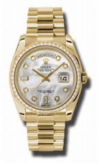 Rolex Day-Date Mother of Pearl Automatic 18kt Yellow Gold Ladies Watch 118348MDP