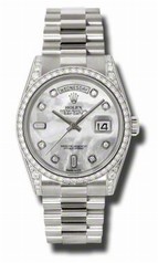 Rolex Day-Date Mother of Pearl Dial Automatic 18k White Gold President Ladies Watch 118389MDP